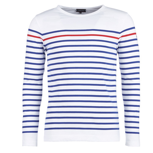vaatteet Miehet T-paidat pitkillä hihoilla Armor Lux YAYAYOUT Valkoinen / Sininen / Punainen