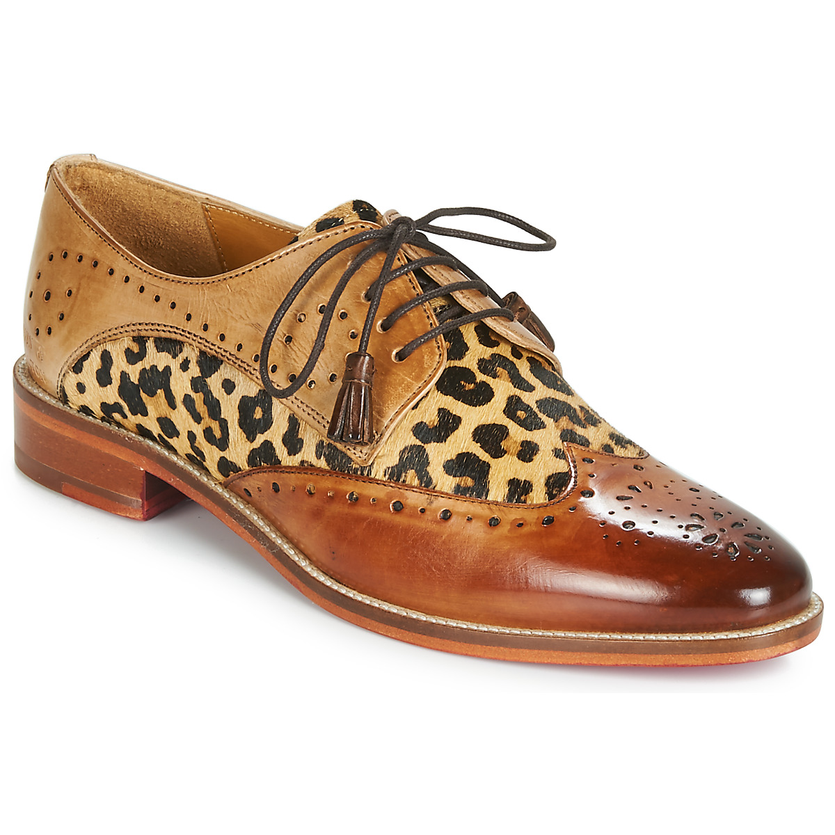 kengät Naiset Derby-kengät Melvin & Hamilton BETTY-4 Ruskea / Leopardi