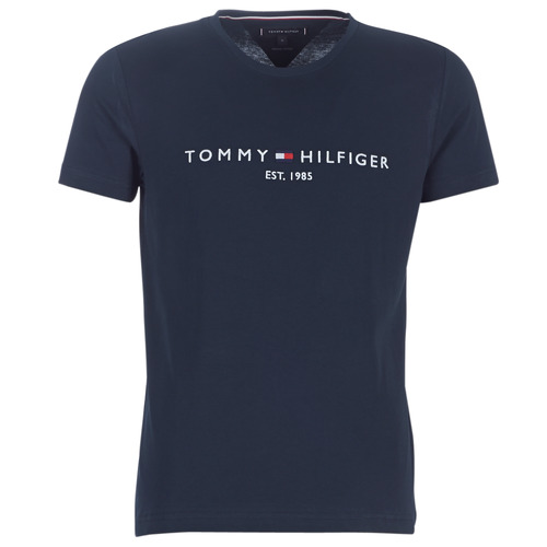 vaatteet Miehet Lyhythihainen t-paita Tommy Hilfiger TOMMY FLAG HILFIGER TEE Laivastonsininen