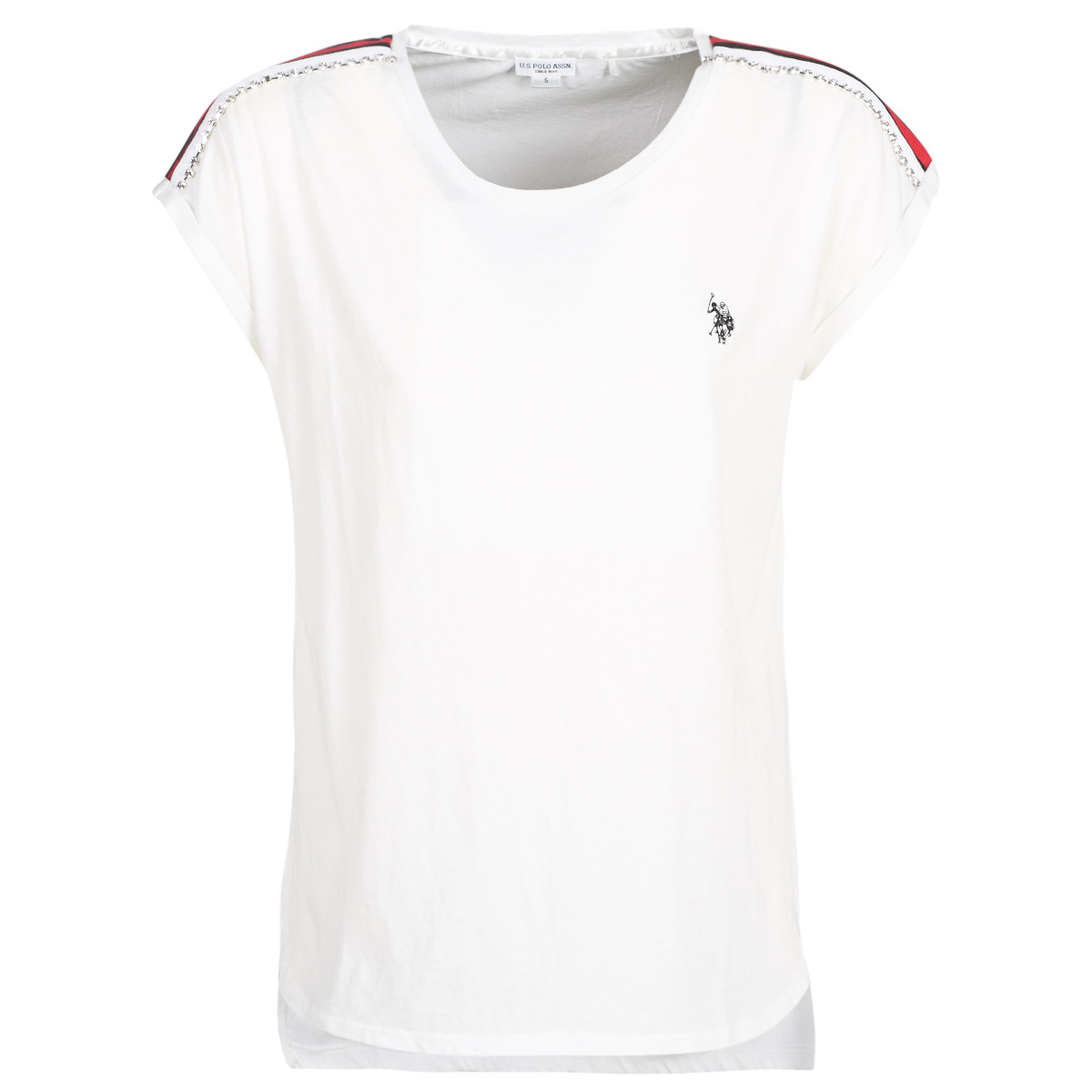 vaatteet Naiset Lyhythihainen t-paita U.S Polo Assn. JEWELL TEE SS Valkoinen