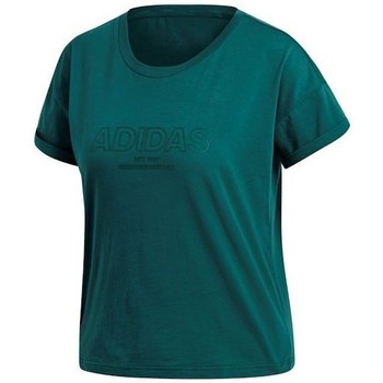 vaatteet Naiset Lyhythihainen t-paita adidas Originals Ess Allcap Tee Vihreä