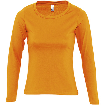vaatteet Naiset T-paidat pitkillä hihoilla Sols MAJESTIC COLORS GIRL Oranssi