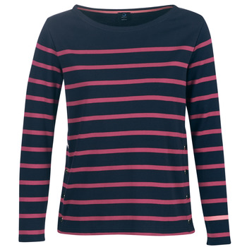 vaatteet Naiset T-paidat pitkillä hihoilla Armor Lux BRIAN Laivastonsininen / Vaaleanpunainen
