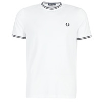 vaatteet Miehet Lyhythihainen t-paita Fred Perry TWIN TIPPED T-SHIRT Valkoinen