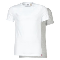 vaatteet Miehet Lyhythihainen t-paita Levi's SLIM 2PK CREWNECK 1 Valkoinen / Harmaa