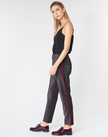 Maison Scotch TAPERED LUREX PANTS WITH VELVET SIDE PANEL Harmaa