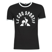 vaatteet Miehet Lyhythihainen t-paita Le Coq Sportif ESS Tee SS N°3 M Musta / Valkoinen