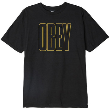 vaatteet Miehet Lyhythihainen t-paita Obey worldwide line Musta