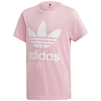 vaatteet Tytöt Lyhythihainen t-paita adidas Originals Trefoil Tee Vaaleanpunainen