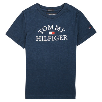 vaatteet Pojat Lyhythihainen t-paita Tommy Hilfiger KB0KB05619 Laivastonsininen