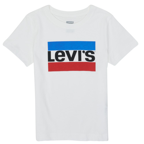 vaatteet Pojat Lyhythihainen t-paita Levi's SPORTSWEAR LOGO TEE Valkoinen