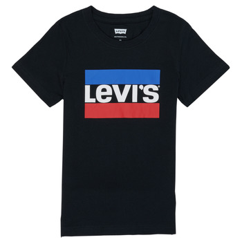 vaatteet Pojat Lyhythihainen t-paita Levi's SPORTSWEAR LOGO TEE Musta