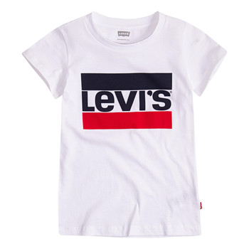 vaatteet Tytöt Lyhythihainen t-paita Levi's SPORTSWEAR LOGO TEE Valkoinen