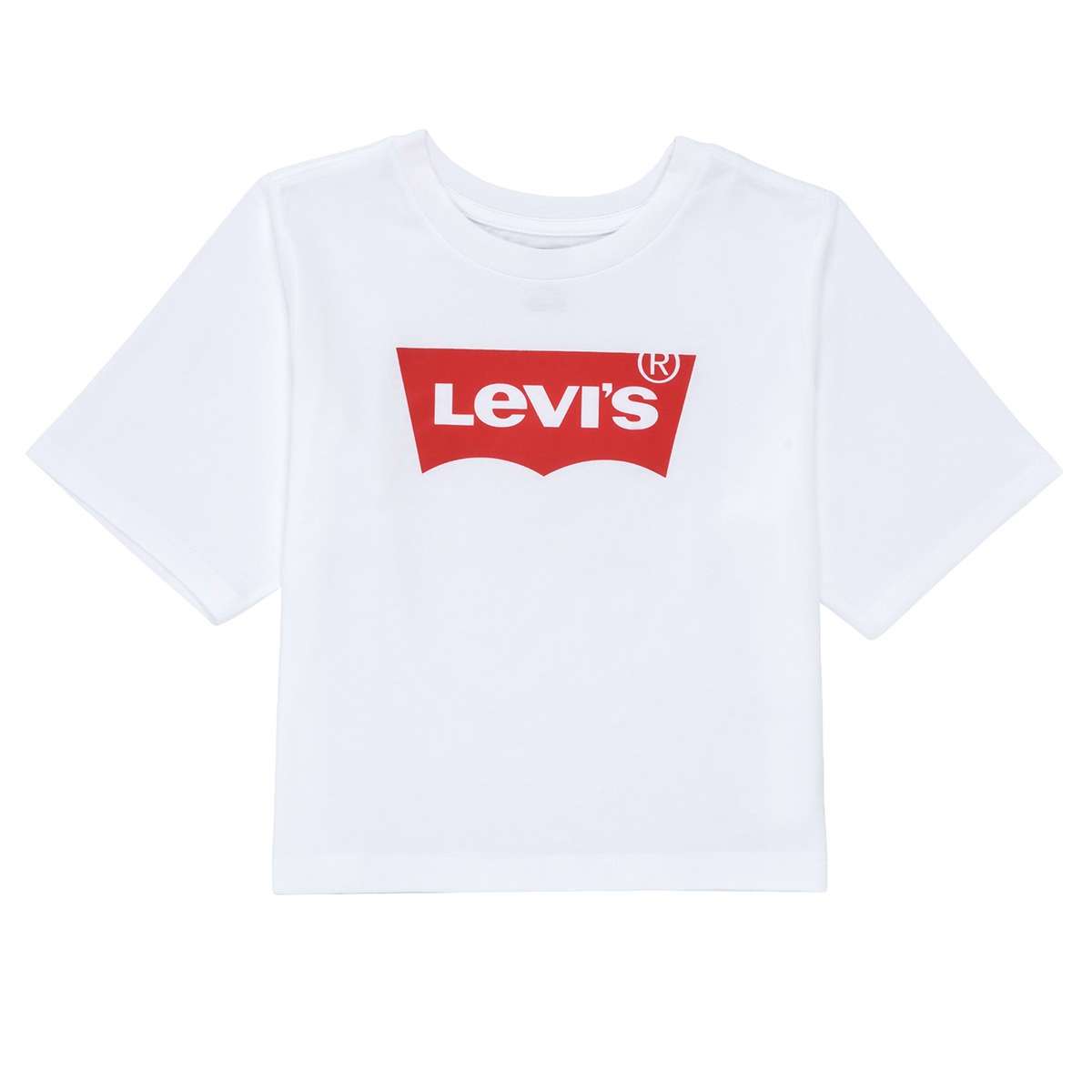vaatteet Tytöt Lyhythihainen t-paita Levi's LIGHT BRIGHT HIGH RISE TOP Valkoinen