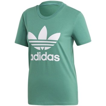 vaatteet Naiset Lyhythihainen t-paita adidas Originals Trefoil Tee Vihreä