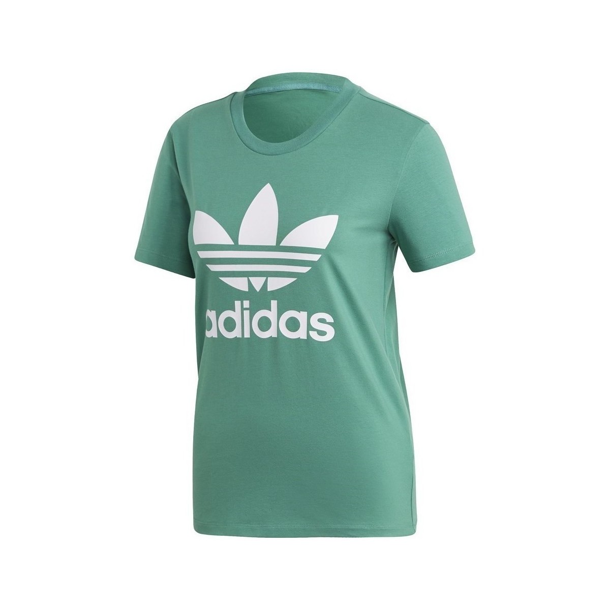 vaatteet Naiset Lyhythihainen t-paita adidas Originals Trefoil Tee Vihreä