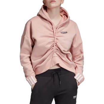 vaatteet Naiset Ulkoilutakki adidas Originals adidas Ruched Hoodie Vaaleanpunainen