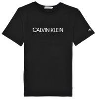 vaatteet Pojat Lyhythihainen t-paita Calvin Klein Jeans INSTITUTIONAL T-SHIRT Musta