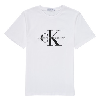 vaatteet Lapset Lyhythihainen t-paita Calvin Klein Jeans MONOGRAM Valkoinen