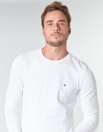 Tommy Hilfiger STRETCH SLIM FIT LONG SLEEVE TEE Valkoinen