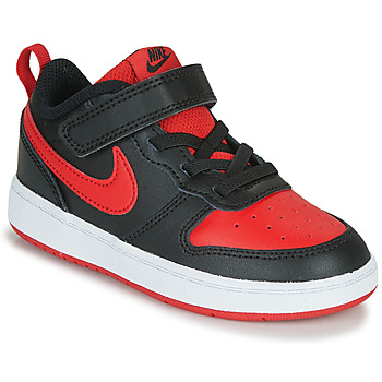 kengät Lapset Matalavartiset tennarit Nike COURT BOROUGH LOW 2 TD Musta / Punainen