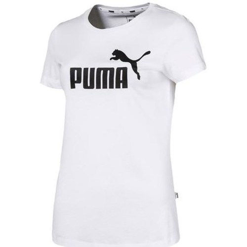 vaatteet Naiset Lyhythihainen t-paita Puma Ess Logo Tee Valkoinen