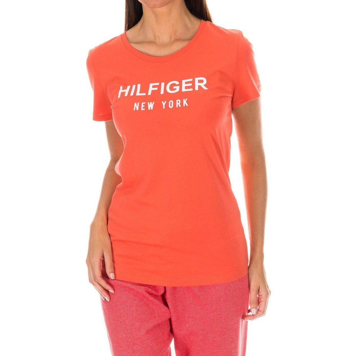 vaatteet Naiset T-paidat pitkillä hihoilla Tommy Hilfiger 1487906329-314 Punainen