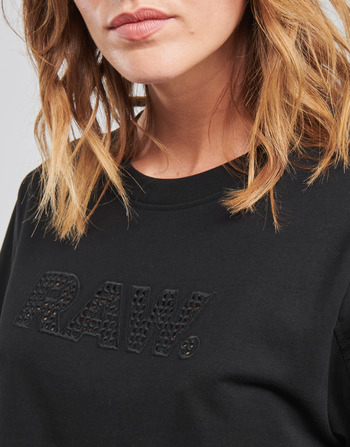 G-Star Raw BOXY FIT RAW EMBROIDERY TEE Musta