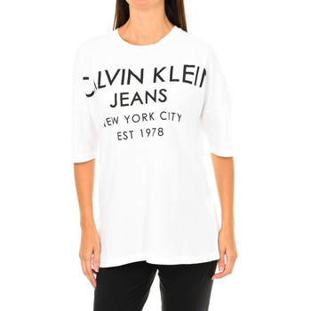 vaatteet Naiset T-paidat pitkillä hihoilla Calvin Klein Jeans J20J204632-112 Valkoinen