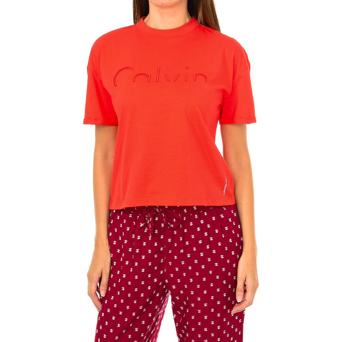 vaatteet Naiset Lyhythihainen t-paita Calvin Klein Jeans J20J206171-690 Punainen