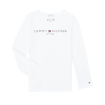 vaatteet Tytöt T-paidat pitkillä hihoilla Tommy Hilfiger ESSENTIAL TEE L/S Valkoinen