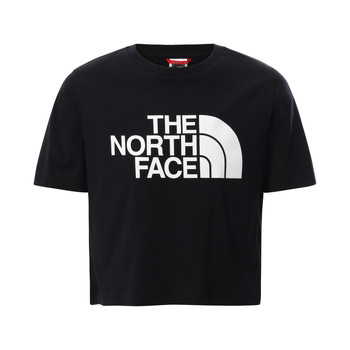 vaatteet Tytöt Lyhythihainen t-paita The North Face EASY CROPPED TEE Musta