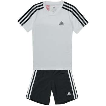 vaatteet Pojat Kokonaisuus adidas Performance B 3S T SET Valkoinen / Musta