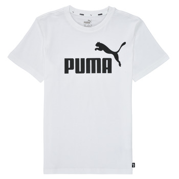 vaatteet Pojat Lyhythihainen t-paita Puma ESSENTIAL LOGO TEE Valkoinen
