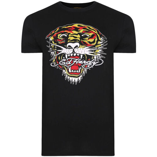 vaatteet Miehet Lyhythihainen t-paita Ed Hardy Mt-tiger t-shirt Musta