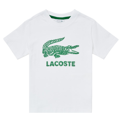 vaatteet Pojat Lyhythihainen t-paita Lacoste TJ1965-001 Valkoinen