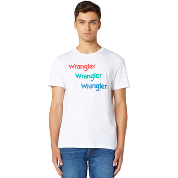 vaatteet Miehet Lyhythihainen t-paita Wrangler W7D7D3989 Valkoinen