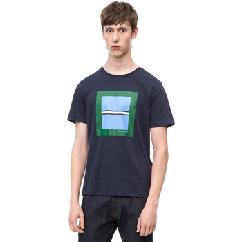 vaatteet Miehet Lyhythihainen t-paita Calvin Klein Jeans K10K102679 Sininen