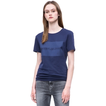vaatteet Naiset Lyhythihainen t-paita Calvin Klein Jeans J20J207949 Sininen