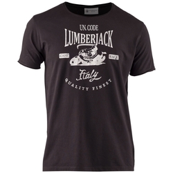 vaatteet Miehet Lyhythihainen t-paita Lumberjack CM60343 002 510 Musta