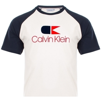vaatteet Miehet Lyhythihainen t-paita Calvin Klein Jeans K10K104040 Sininen