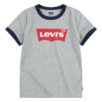 vaatteet Pojat Lyhythihainen t-paita Levi's BATWING RINGER TEE Harmaa