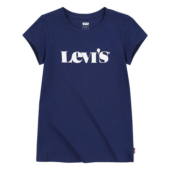 vaatteet Tytöt Lyhythihainen t-paita Levi's MODERN VINTAGE SERIF TEE Laivastonsininen