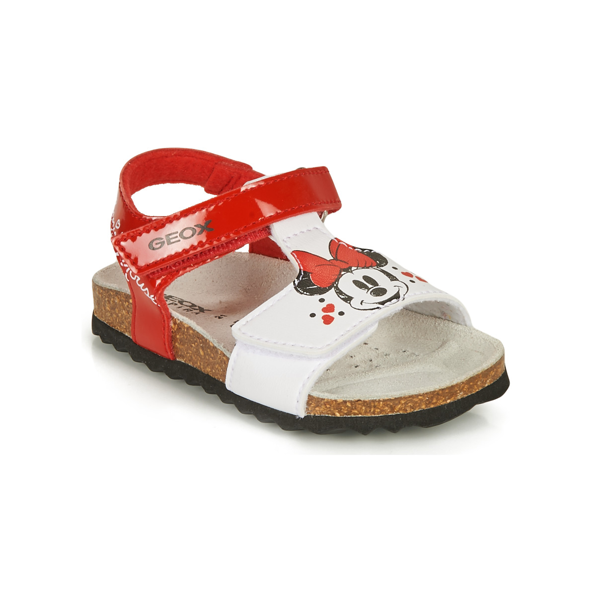 kengät Tytöt Sandaalit ja avokkaat Geox SANDAL CHALKI GIRL Punainen / Valkoinen