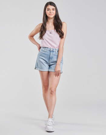 vaatteet Naiset Shortsit / Bermuda-shortsit Calvin Klein Jeans MOM SHORT Sininen / Clear