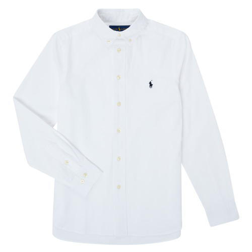 vaatteet Lapset Pitkähihainen paitapusero Polo Ralph Lauren CAMIZA Valkoinen