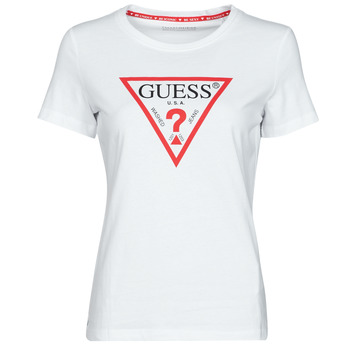 vaatteet Naiset Lyhythihainen t-paita Guess SS CN ORIGINAL TEE Valkoinen
