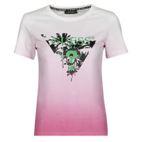 vaatteet Naiset Lyhythihainen t-paita Guess SS CN PALMS TEE Vaaleanpunainen / Monivärinen