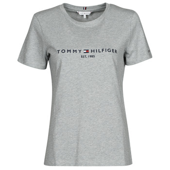 vaatteet Naiset Lyhythihainen t-paita Tommy Hilfiger TH ESS HILFIGER C-NK REG TEE SS Harmaa