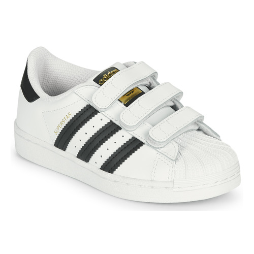 kengät Lapset Matalavartiset tennarit adidas Originals SUPERSTAR CF C Valkoinen / Musta